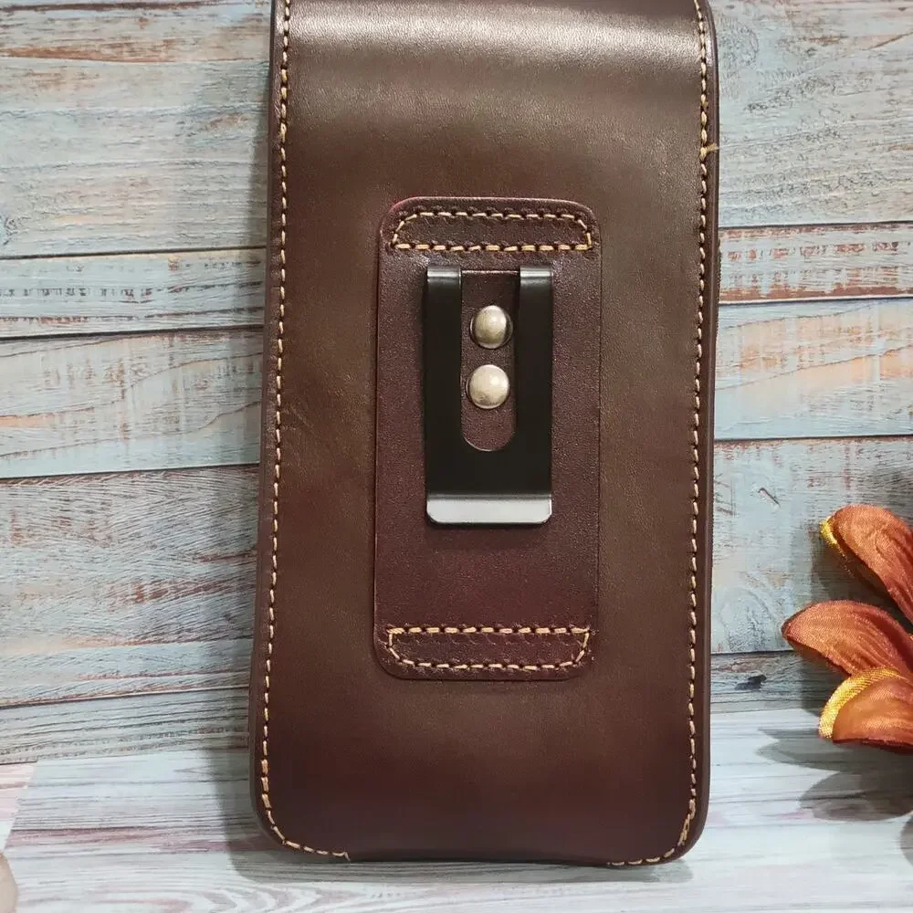 Praying Cowboy Leather Phone Holstor With Knife Sheath With Belt Clip LARGE 7x4
